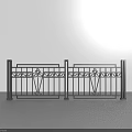 Ornamental Metal Railing With Decorative Panel Design And Black Posts For Safety Use
