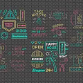 Vibrant Neon Decorative Lights for Party Bar with Love Open Happy Letter Designs