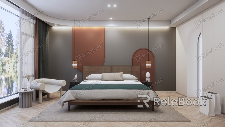 Modern Room Homestay Room King Bed Room Combination model