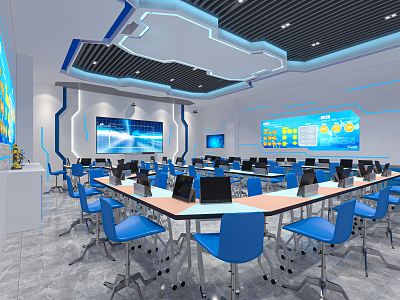 modern classroom 3d model