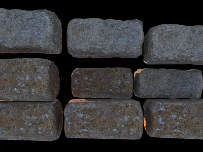 Bricks and stones 3d model