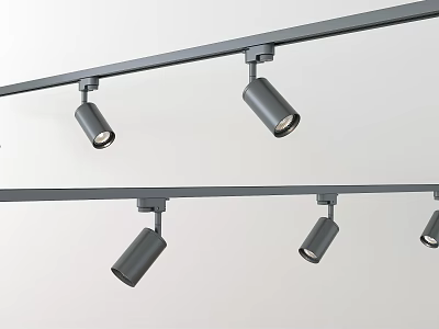 Modern Track Mounted Downlights And Spotlights With Adjustable Metal Design For Indoor Lighting 3d model