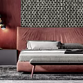 Modern background double bed 3d model