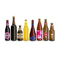 Assorted Wine And Liquor Bottles With Glassware And Beverage Cans Collection