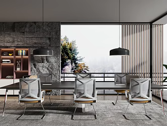 Modern Conference Room Conference Table and Chair Combination Conference Desk Office Desk Negotiation Table and Chair Reception Desk Office Chair 3d model