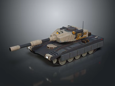 Realistic Modern Military Tank With Turret Cannon And Heavy Tracks 3d model