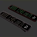 Two Black TV Remote Controls with White Buttons and TV Logo Design