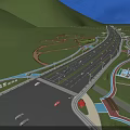 Municipal Road Design With Wide Lanes Green Belts Street Lamps And Scenic Surroundings