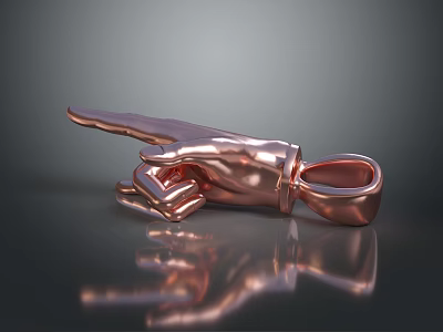 Copper Colored Hand Gesture Design Tie Clip For Stylish Fashion Accessory 3d model