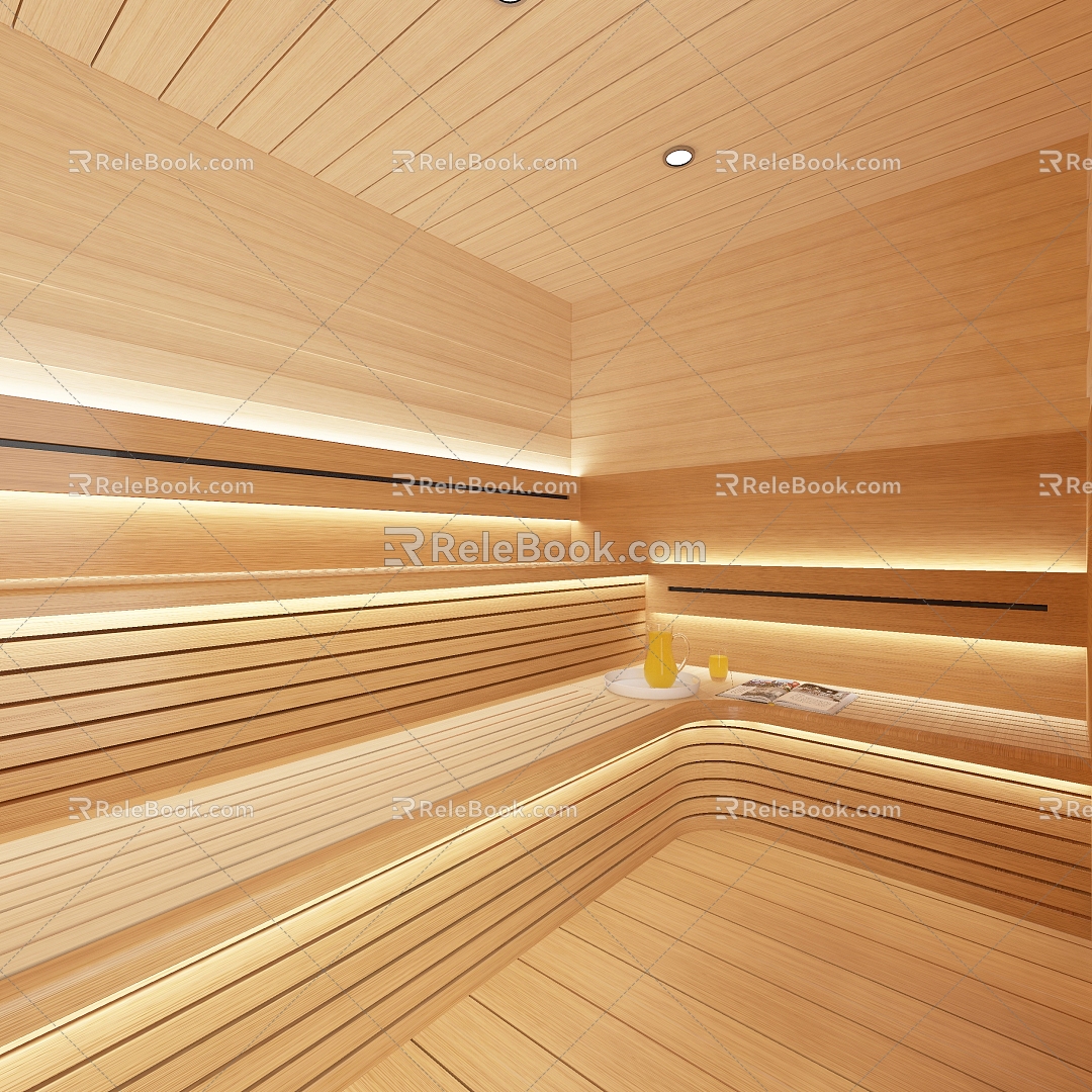 Modern steam room sauna room 3d model