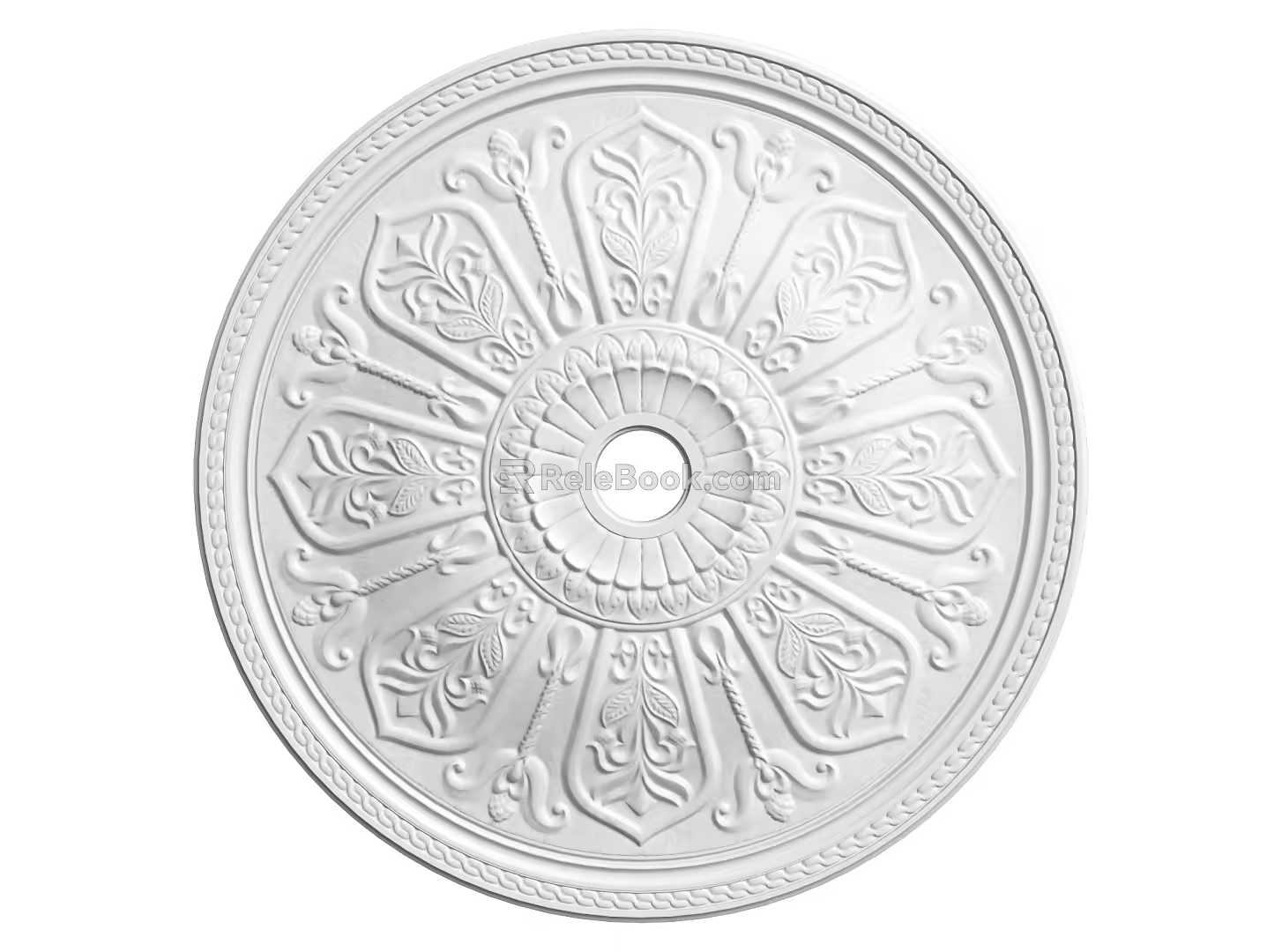 European-style lamp panel gypsum component carved 3d model