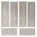 White Hinged Doors With Various Panel Designs For Interior Home Decoration 3d model