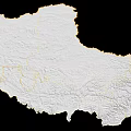 Detailed 3D Terrain Map Showing Mountain Ranges Lakes And Topographical Features