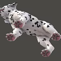 Cute Dalmatian Puppy With Black Spots And Tongue Out Looking Playful