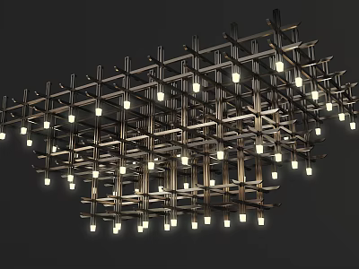 Inflatable Hanging Decoration With Grid Structure And Bright LED Lights 3d model