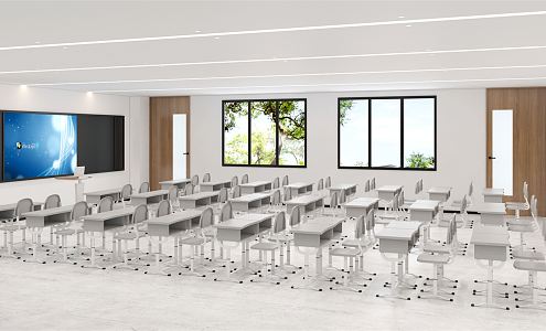 modern classroom 3d model