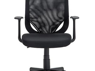 Ergonomic Black Mesh Back Office Chair With Padded Seat And Armrests 3d model