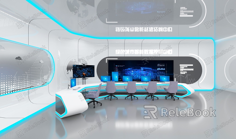 Data Control Center of Science and Technology Exhibition Hall model