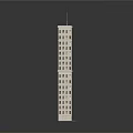 Modern L shaped High Rise Building Model With Exterior Windows And Architectural Design Details