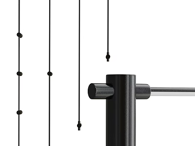Sleek Black Metal Wall Lamp With Minimalist Linear Design For Indoor Interiors 3d model