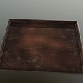 Dark Brown Wooden Tray With Decorative Edge For Versatile Home Use