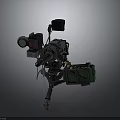 Mechanical Robot Arm Structure With Camera Sensor Green Container And Metal Frame 3d model