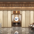 New Chinese Style Hall Foot Therapy Front Hall 3d model