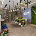 Modern Florist Shop With Open Layout Green Plant Wall Flower Shelves And Fresh Flowers