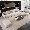 Style sofa coffee table combination 3d model