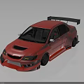 Pink Modified Sedan With Sporty Body Kit Rear Spoiler And Black Wheels