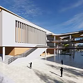 Modern School Primary School Architecture 3d model