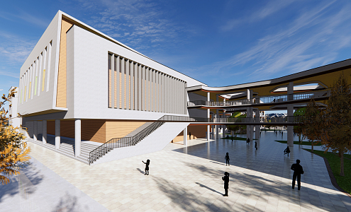 Modern School Primary School Architecture 3d model