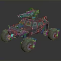 Self-made armed car modified car modified car chariot doomsday car self-made car self-made car modified car 3d model
