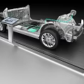 Electric Car Chassis Structure With Battery Pack And Component