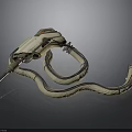 Flexible Hose Handheld Industrial Equipment With Metallic Components And Curved Tubing