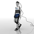 Smart Machine Wearable Exoskeleton Device For Human Mobility Assistance With Connected Cables 3d model