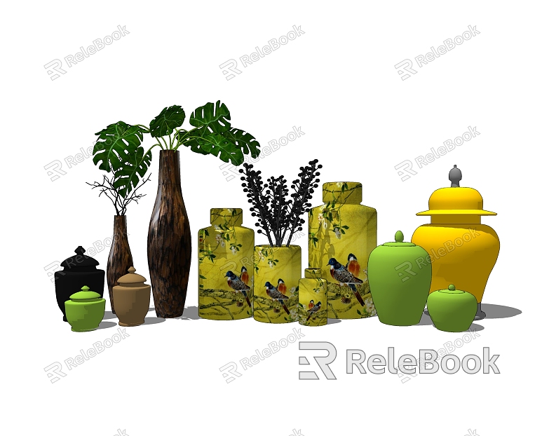 New Chinese-style Ceramic Utensils Decoration Combination model