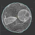 3D Spherical Game And Movie Character With Single Eye Cigar And Sad Expression