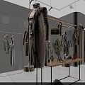 Modern Clothing Store Interior With Mannequins Clothes On Racks Plants Bright Lighting And White Flooring