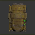 Yellow Industrial Equipment Featuring Green Circular Window Metal Structure And Control Panel