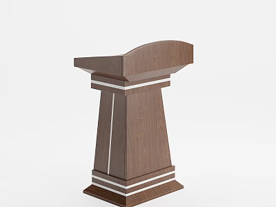 Stylish Wooden Bar Counter With White Accent Strips Modern Interior Design 3d model