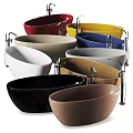 Modern Beige and White Freestanding Bathtubs Featuring Chrome Faucet and Sleek Design