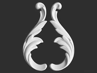 French angle flower plaster line 3d model