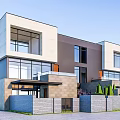 Modern Townhouse Exterior Design With Courtyard Lush Greenery Balconies And Glass Facades