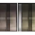 Contemporary Double Sliding Doors With Black Frames And Textured Gradient Glass 3d model