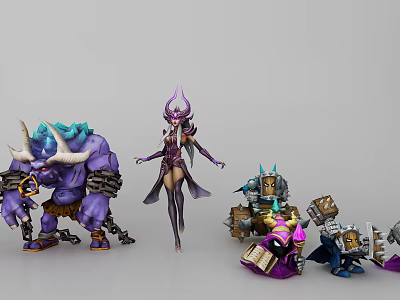 Game and Movie Characters Collection With Mythical Creatures Mechanical Figures and Colorful Detailed Designs 3d model