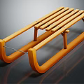 Wooden Outdoor Bench With Modern Design Curved Frame And Slatted Seat