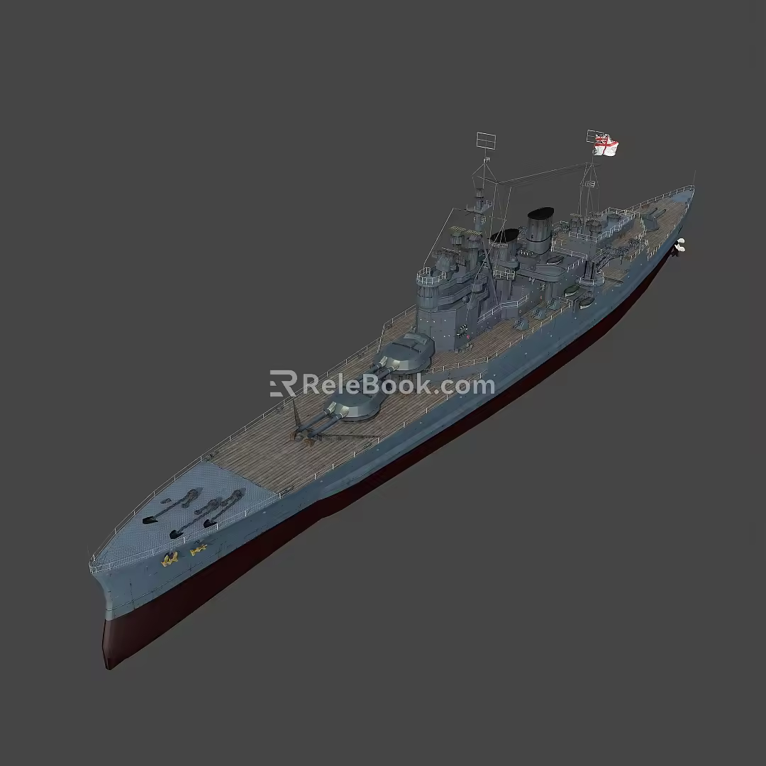 Modern battleship assault battleship 3d model