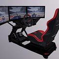 Amusement Equipment with Three Screens Steering Wheel and Red Black Seat for Simulation Driving Experience