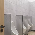 Public Toilet Interior With Gray Tiled Walls Squat Toilet Toilet Paper Holder And Wooden Cubicle